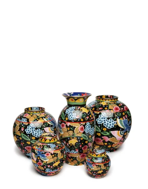 Amphora VaseColombo Nero in Porcelain