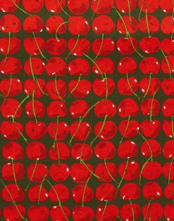 ApronCherries Verde in Cotton Daytona