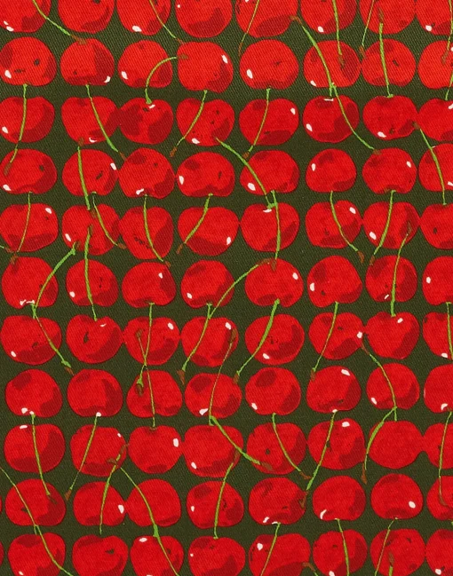 ApronCherries Verde in Cotton Daytona