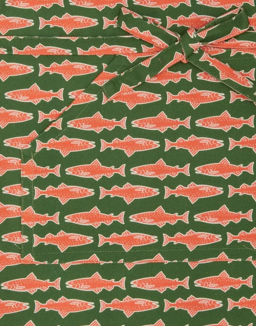 ApronComo Fish Green in Cotton