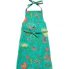 ApronDragon Flower Turchese in Cotton