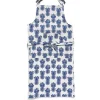 ApronPineapple Blu in Cotton