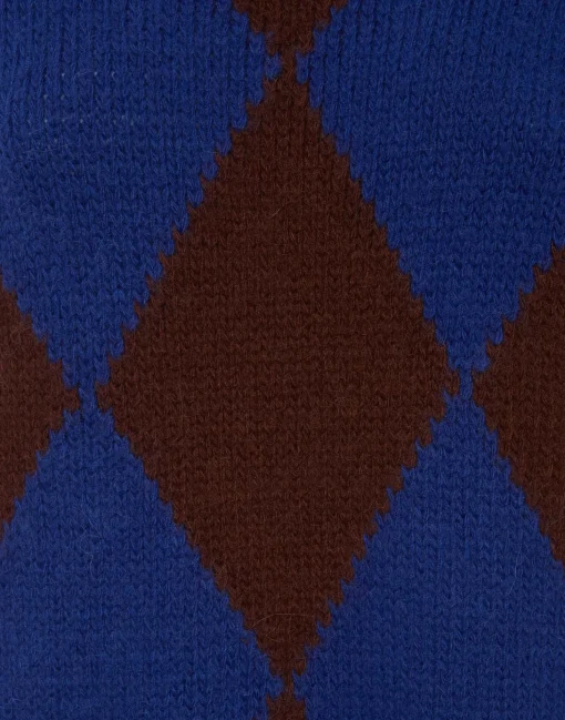 Argyle GiletBordeaux/Blue in Wool