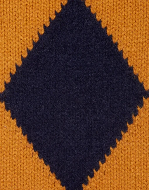 Argyle GiletNavy & Yellow in Wool