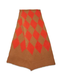 Argyle ScarfCamel Orange in Wool
