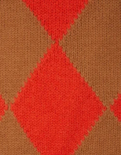 Argyle ScarfCamel Orange in Wool