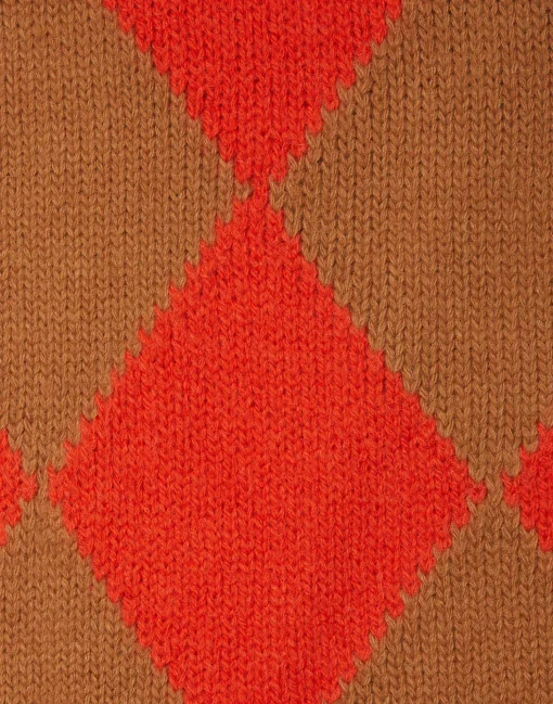 Argyle ScarfCamel Orange in Wool
