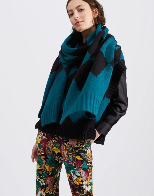 Argyle ScarfGreen / Black in Wool