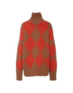 Argyle SweaterCamel/Orange in Wool