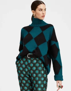 Argyle SweaterGreen / Black in Wool