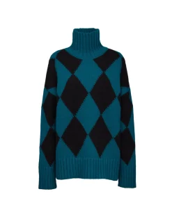 Argyle SweaterGreen / Black in Wool