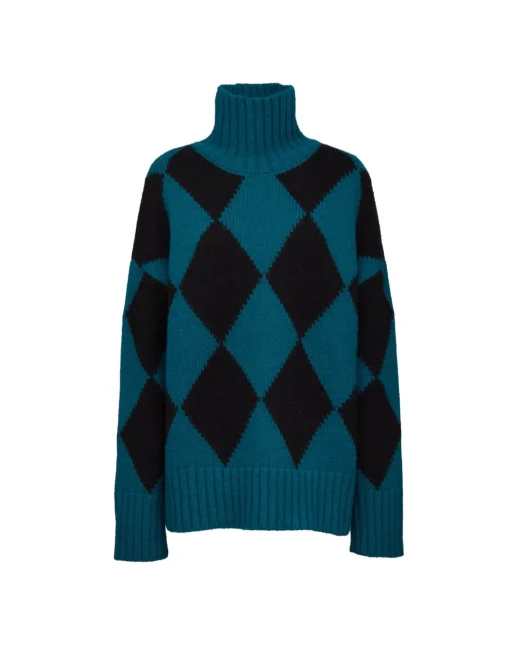 Argyle SweaterGreen / Black in Wool