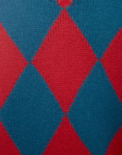 Argyle SweaterRed & Blue in Wool