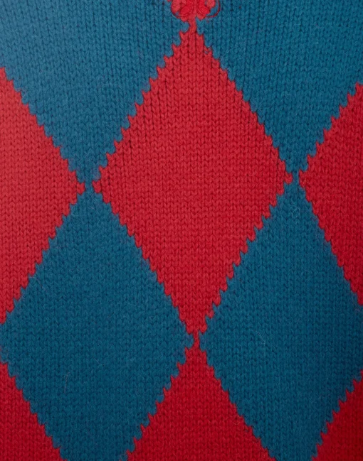 Argyle SweaterRed & Blue in Wool