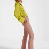 Ascot ShirtAcid Green in Stretch Satin