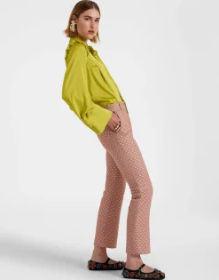 Ascot ShirtAcid Green in Stretch Satin