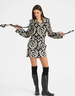 Ascot ShirtGhirlanda Black in Crepe De Chine