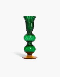 Baby Bubble Candle StickSolid Green in Murano Glass
