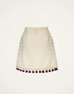 Baia Mini Skirt EmbroideredCreamy in Jacquard