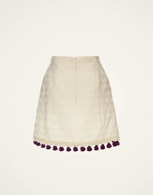 Baia Mini Skirt EmbroideredCreamy in Jacquard