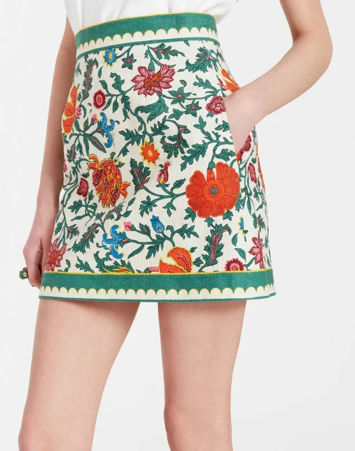 Baia Mini SkirtDragonflower Mini Multicolor in Shot Cotton