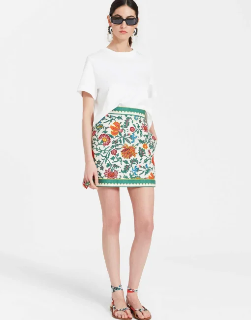 Baia Mini SkirtDragonflower Mini Multicolor in Shot Cotton