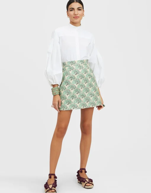 Baia Mini SkirtFans Mint in Shot Cotton