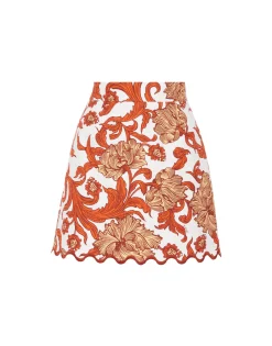 Baia Mini SkirtReef White in Shot Cotton