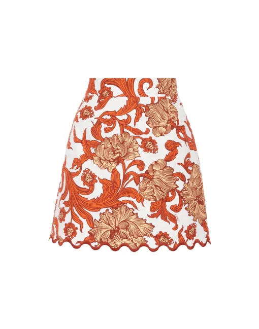 Baia Mini SkirtReef White in Shot Cotton