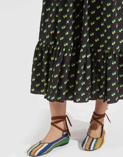 Ballerina FlatsMulticolor Blu in Raffia