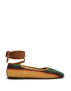 Ballerina FlatsMulticolor Cioccolato in Raffia