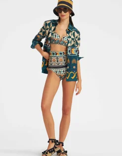 Barbarella Bikini TopCasareale Small Placèe Cream in Lycra
