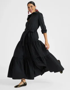 Bellini DressSolid Black in Cotton Poplin