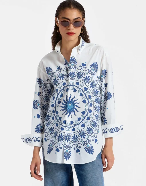 Better Than Your Boyfriend's ShirtOlympus Placée Cream in Cotton Poplin