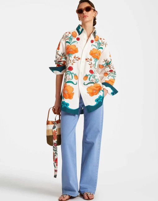 Better Than Your Boyfriend's ShirtMorpheus Placée Orange in Summer Poplin