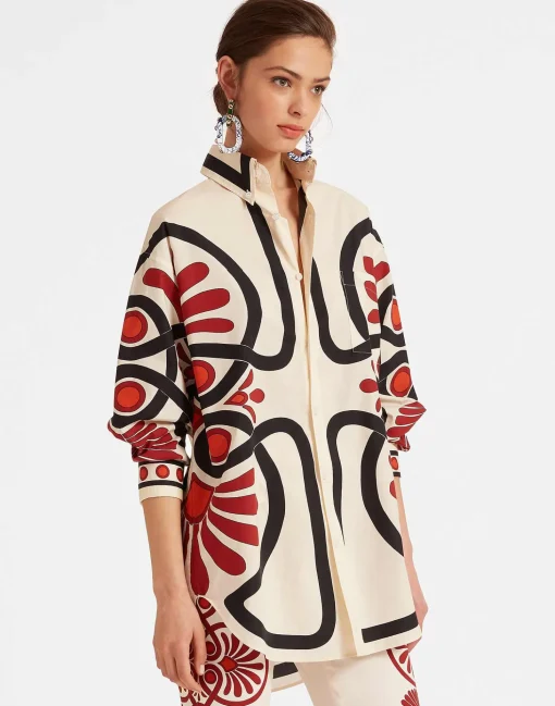 Better Than Your Boyfriend's ShirtMedallion Placée Cream in Cotton Poplin