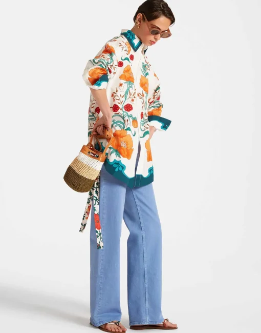 Better Than Your Boyfriend's ShirtMorpheus Placée Orange in Summer Poplin