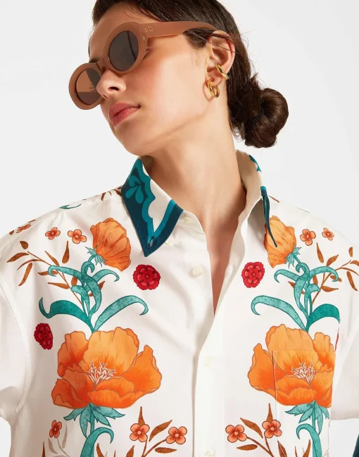 Better Than Your Boyfriend's ShirtMorpheus Placée Orange in Summer Poplin