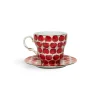 Big Mama Cup And SaucerCherries Avorio in Porcelain