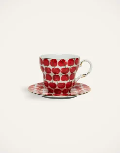 Big Mama Cup And SaucerCherries Avorio in Porcelain