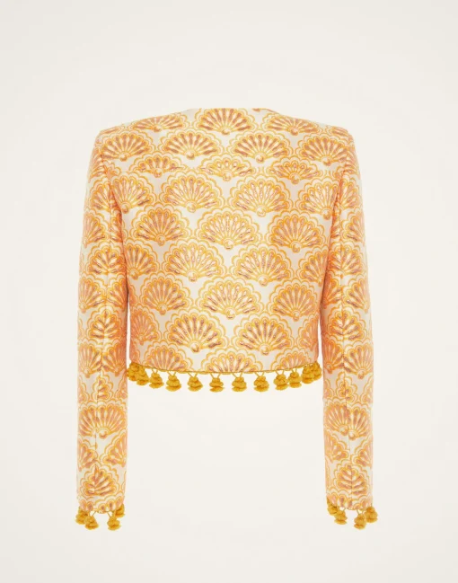 Bijoux JacketFans Gold in Jacquard  With Tassels