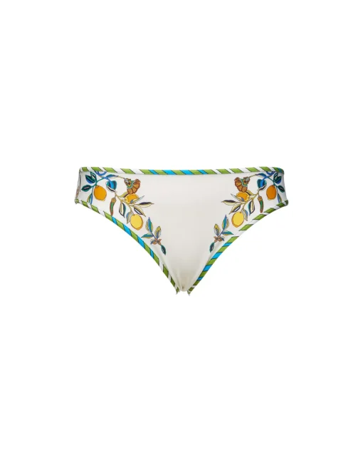 Bikini BottomBorboni Placée Bianco in Lycra