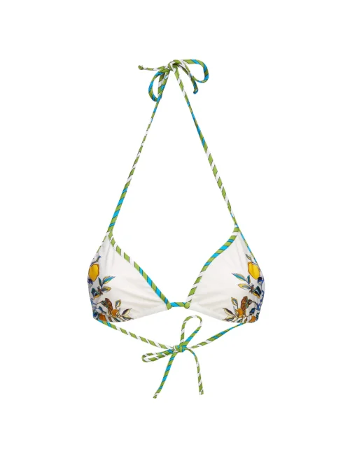 Bikini TopBorboni Placée Bianco in Lycra