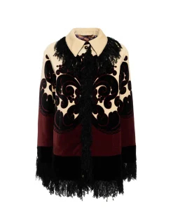 Bonanza JacketCorsini Placée Cream in Cotton Velvet With Fringes