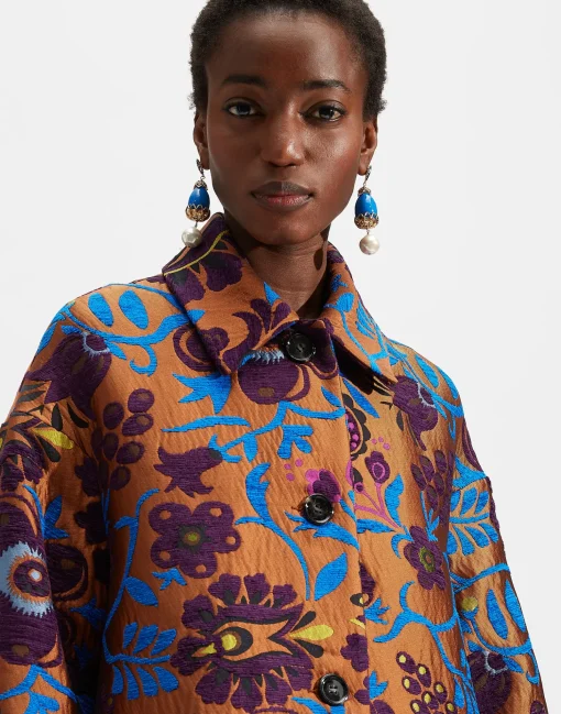 Boxy CoatJacquard Selva in Jacquard