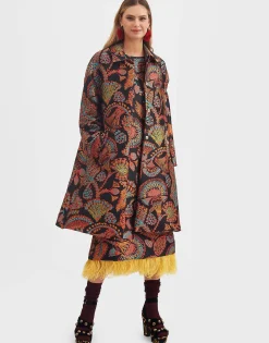 Boxy CoatSicomore Black in Jacquard