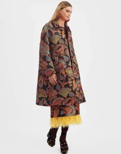 Boxy CoatSicomore Black in Jacquard