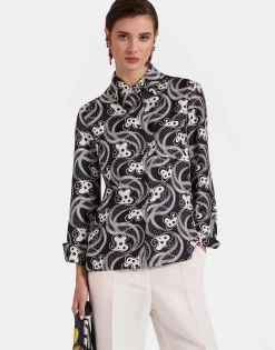 Boy ShirtAperol Black & White in Silk Twill