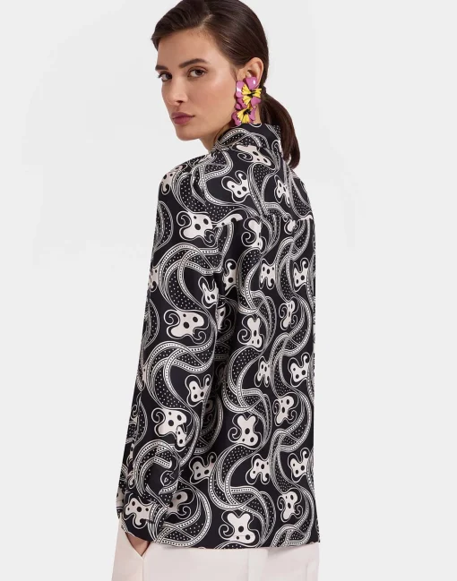 Boy ShirtAperol Black & White in Silk Twill