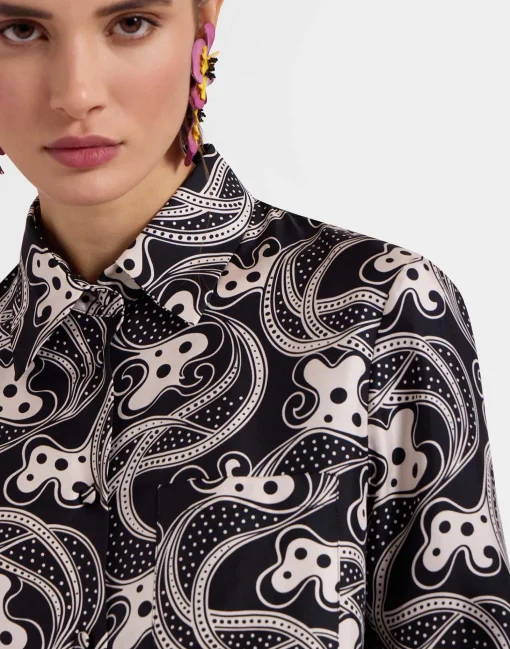 Boy ShirtAperol Black & White in Silk Twill